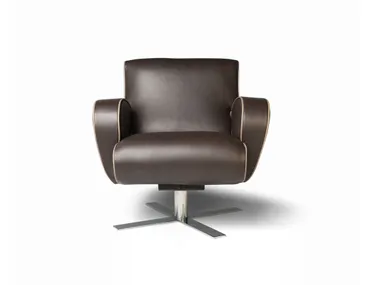 Poltrona girevole in pelle con braccioli GLORIA Sit Design