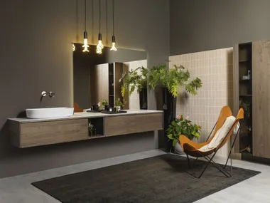 Mobile lavabo singolo in noce LOOP 53 06 Stocco