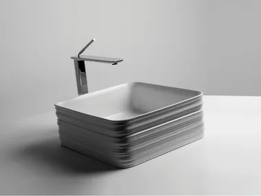 Lavabo quadrato singolo in ceramica TRACE Valdama