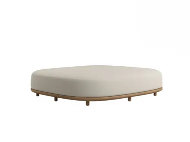 Pouf da giardino rettangolare in teak ELIO TRIBÙ