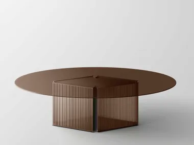 Tavolo ovale in vetro BOW Tonelli Design