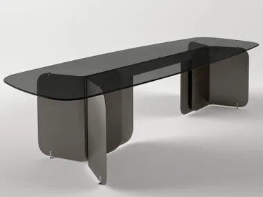 Tavolo rettangolare in vetro PLEAT Tonelli Design