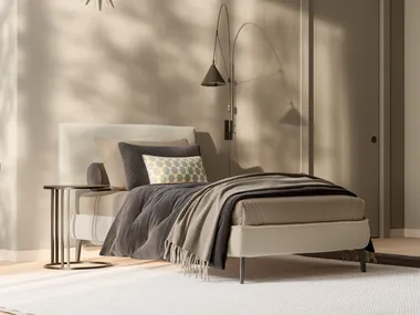 Letto singolo in tessuto con testiera imbottita LOGAN Twils