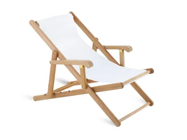 Sedia a sdraio pieghevole in teak con braccioli CLIO Unopiù