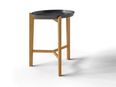Tavolino basso rotondo in teak FRESBEE Unopiù