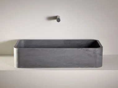 Lavabo rettangolare da appoggio in pietra TURRITA Vaselli