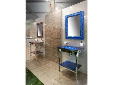 Lavabo in vetro integrato nel piano LAVABI INTEGRATI Vetrocolor