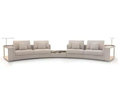 Divano curvo modulare in pelle BABYLON RACK CIRCLE Visionnaire