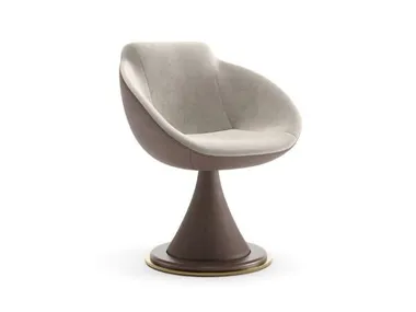 Sedia girevole in pelle SHELL Vismara Design