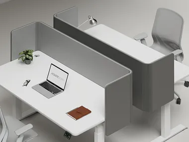 Pannello divisorio da scrivania fonoassorbente in poliestere ECHOWRAP WORKSPACE