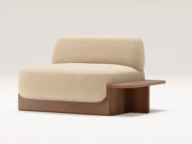 Poltrona in tessuto con tavolino e base in noce DOME Wewood