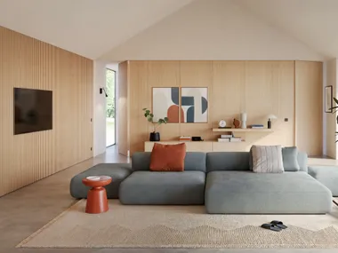 Sistema di boiserie in legno SYSTEM-X XILIA
