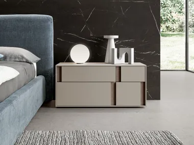 Comodino in nobilitato con cassetti LOOP Adok