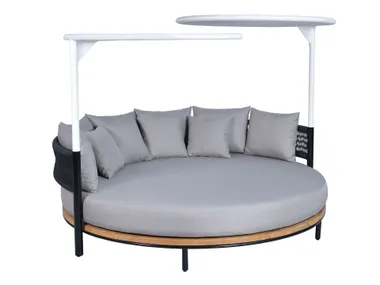 Letto da giardino rotondo in tessuto con parasole TONDO CBdesign