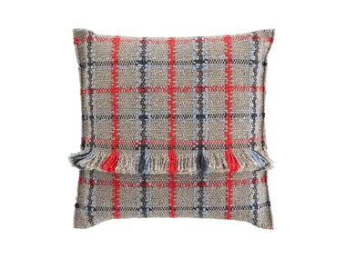 Cuscino quadrato tartan in polipropilene per esterni GARDEN LAYERS BLUE GAN