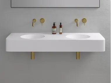 Lavabo sospeso doppio in Resin Stone LANOSA LUSSO
