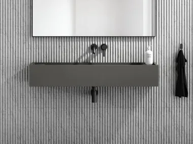 Lavabo sospeso doppio in Resin Stone MARMO LUSSO