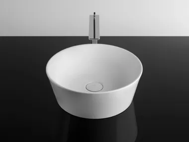 Lavabo da appoggio rotondo singolo in ceramica SOUL Valdama