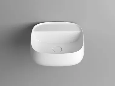 Lavabo in ceramica sospeso e da appoggio senza troppo pieno SEED Valdama